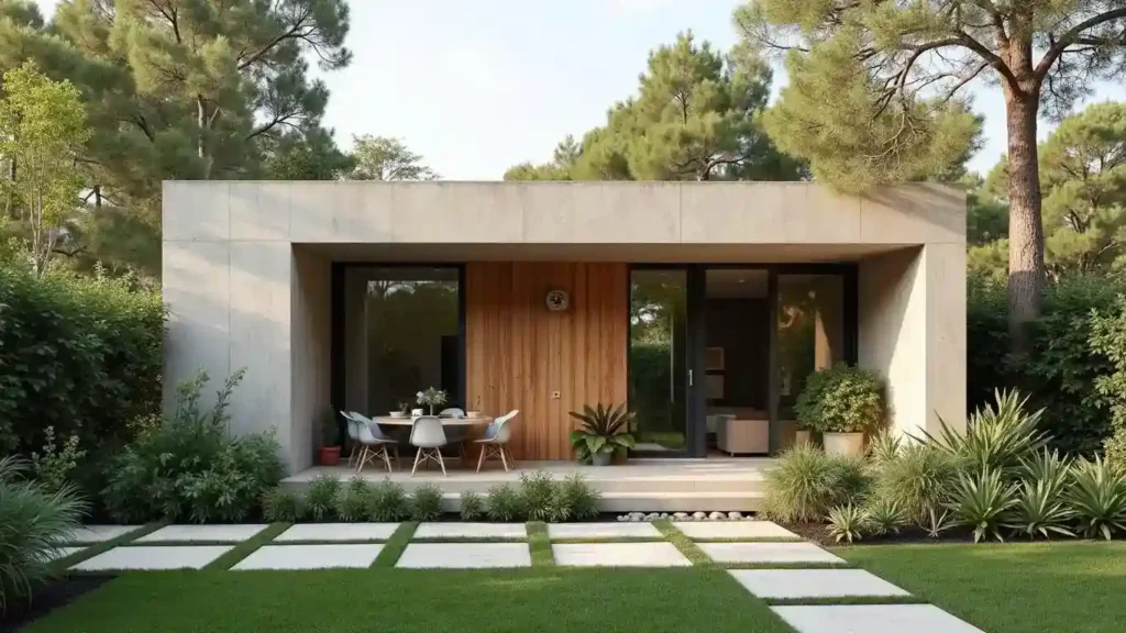 اجرای نمای سیمانی خانه باغ